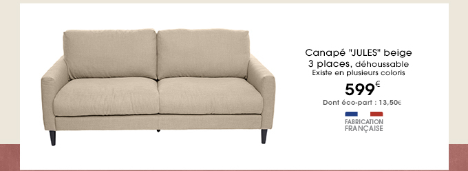 Canapé 'JULES' beige