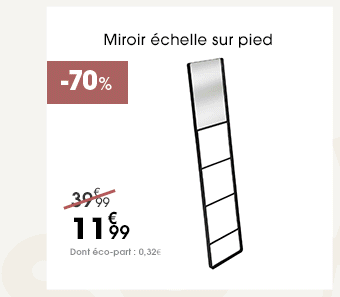 Miroir échelle sur pied
